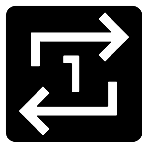 Repeat One On Icon from Sharp Line - Material Symbols Set