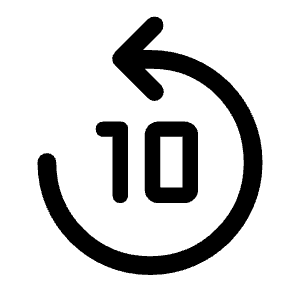 Replay 10 Fill Icon from Rounded Fill - Material Symbols Set