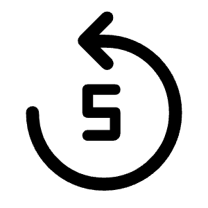 Replay 5 Fill Icon from Rounded Fill - Material Symbols Set