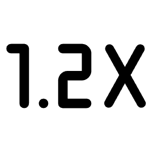 Speed 1 2x Icon from Rounded Line - Material Symbols Set