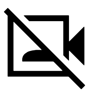 Video Camera Front Off Icon from Sharp Line - Material Symbols Set