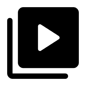 Video Library Fill Icon from Rounded Fill - Material Symbols Set