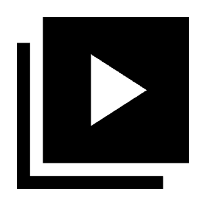 Video Library Fill Icon from Sharp Fill - Material Symbols Set