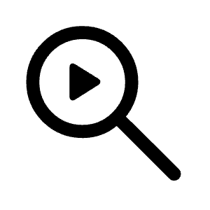 Video Search Icon from Rounded Line - Material Symbols Set