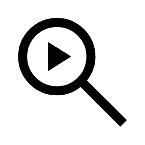 Video Search Icon from Sharp Line - Material Symbols Set