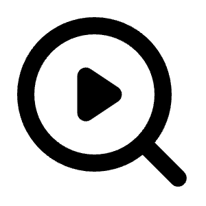 Video Search Fill Icon from Rounded Fill - Streamline Material Free Set