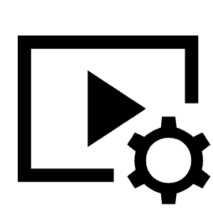 Video Settings Fill Icon from Sharp Fill - Material Symbols Set