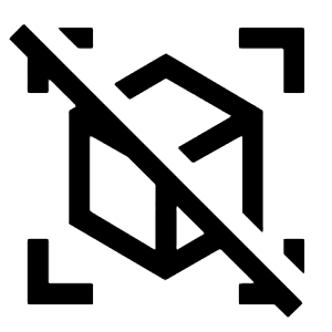 View In Ar Off Icon from Sharp Line - Material Symbols Set