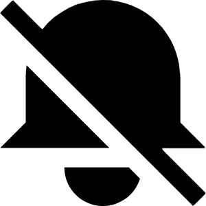 Mute Notifications Icon from Block – Free Set
