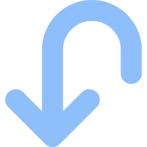 Line Arrow Turn Down Left Large Icon from Core Flat Set