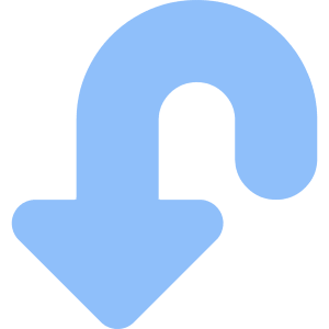 Triangle Arrow Turn Down Left Large Icon from Core Flat Set