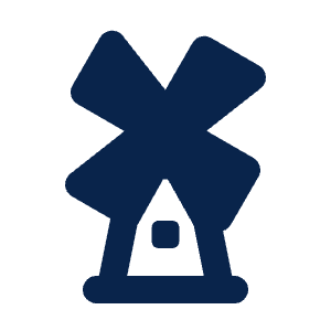 Dutch Windmill Fill Icon from Mingcute Fill Set