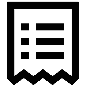 Receipt List Icon from Atlas Line Set