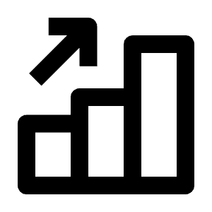 Bar Chart Increase Icon from Outlined Line - Material Pro Free Set