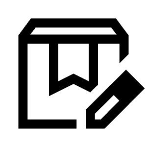 Box Edit Icon from Sharp Line - Material Symbols Set