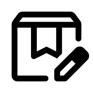 Box Edit Icon from Rounded Line - Material Symbols Set