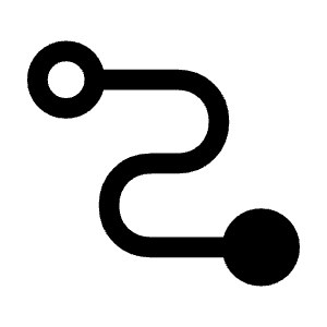 Conversion Path Icon from Outlined Line - Material Symbols Set