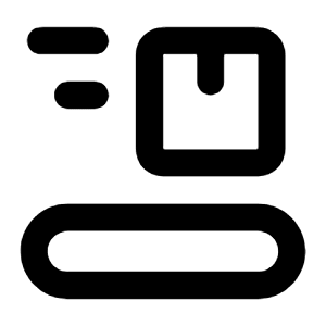 Conveyor Belt Icon from Rounded Line - Streamline Material Free Set