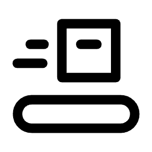 Conveyor Belt Icon from Rounded Line - Material Symbols Set