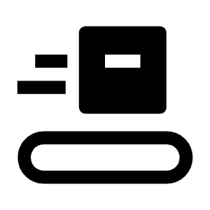 Conveyor Belt Fill Icon from Outlined Fill - Material Symbols Set