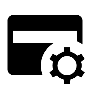 Credit Card Gear Fill Icon from Outlined Fill - Material Symbols Set
