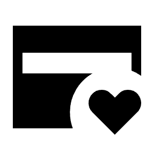 Credit Card Heart Fill Icon from Sharp Fill - Material Symbols Set