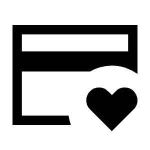 Credit Card Heart Icon from Sharp Line - Material Symbols Set