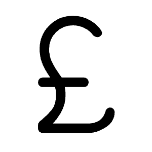 Currency Pound Fill Icon from Rounded Fill - Material Symbols Set