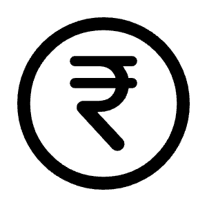 Currency Rupee Circle Icon from Rounded Line - Material Symbols Set