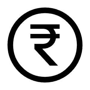 Currency Rupee Circle Icon from Outlined Line - Material Symbols Set