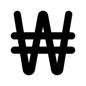 Currency Won Icon from Rounded Line - Streamline Material Free Set