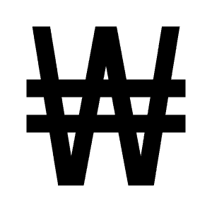 Currency Won Icon from Outlined Line - Material Pro Free Set