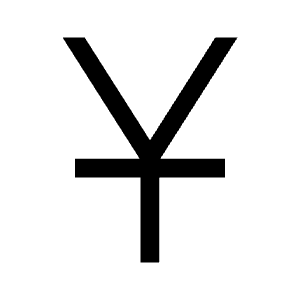 Currency Yuan Icon from Outlined Line - Material Symbols Set