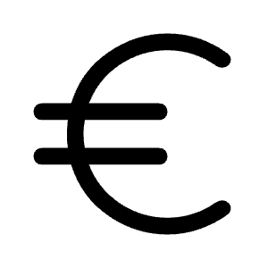 Euro Fill Icon from Rounded Fill - Material Symbols Set