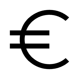 Euro Fill Icon from Sharp Fill - Material Symbols Set