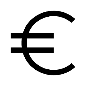 Euro Fill Icon from Outlined Fill - Material Symbols Set