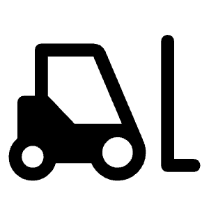 Forklift Fill Icon from Rounded Fill - Material Symbols Set