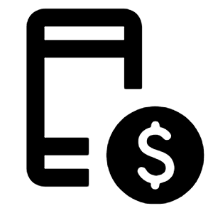 Mobile Payment Coin Icon from Rounded Line - Streamline Material Free Set