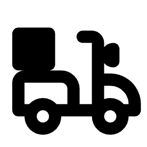 Motorcycle Delivery Icon from Rounded Line - Streamline Material Free Set