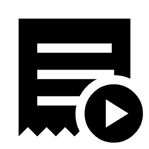 Order Play Fill Icon from Sharp Fill - Material Symbols Set