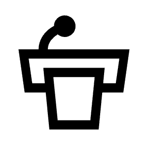 Podium Icon from Sharp Line - Material Symbols Set