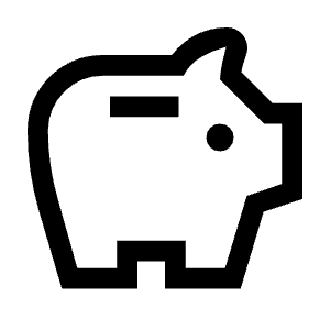 Savings Icon from Outlined Line - Material Symbols Set