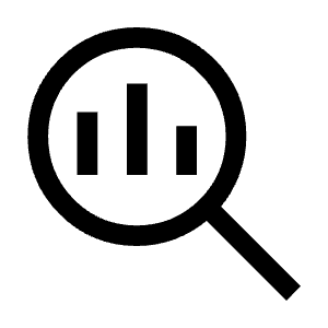 Search Insights Icon from Sharp Line - Material Symbols Set