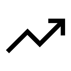 Trending Up Icon from Sharp Line - Material Symbols Set