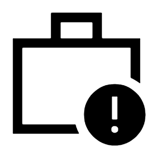Work Alert Icon from Sharp Line - Material Symbols Set