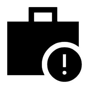 Work Alert Fill Icon from Sharp Fill - Material Symbols Set