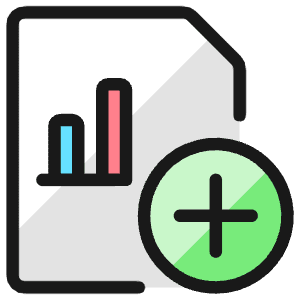 Data File Bars Add Icon from Ultimate Colors - Free Set