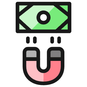 Monetization Bill Magnet Icon from Ultimate Colors - Free Set