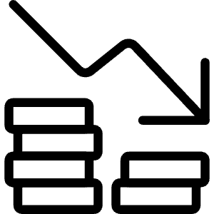 Performance Money Decrease Icon from Ultimate Light - Free Set