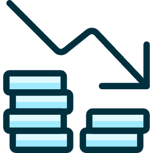Performance Money Decrease Icon from Ultimate Duotone - Free Set